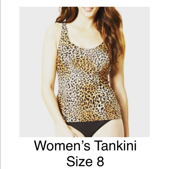 Women’s Leopard Print Tankini Swim Top